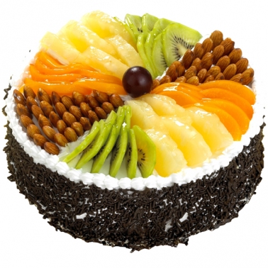 爱的滋味:圆形欧式水果蛋糕。