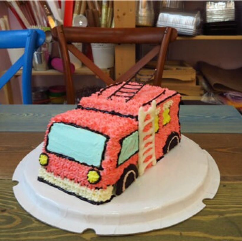 汽车蛋糕-消防车蛋糕